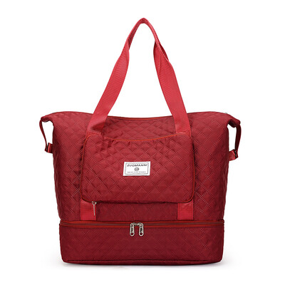 Geantă de călătorie de capacitate mare pentru femei, cu model Argyle, geantă de peste noapte, îngroșată, pentru depozitare.