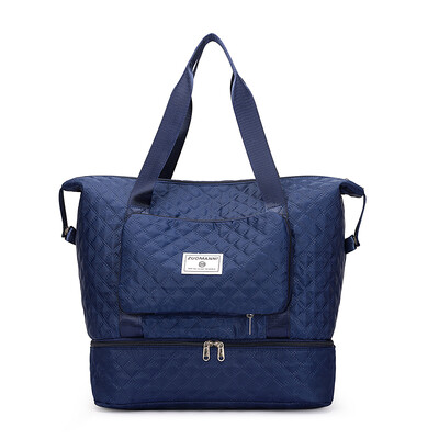 Geantă de călătorie de capacitate mare pentru femei, cu model Argyle, geantă de peste noapte, îngroșată, pentru depozitare.