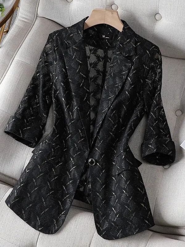 Blazer alb din dantelă pentru femei 2022, nou, elegant, scobit, subțire, cu protecție solară, de vară