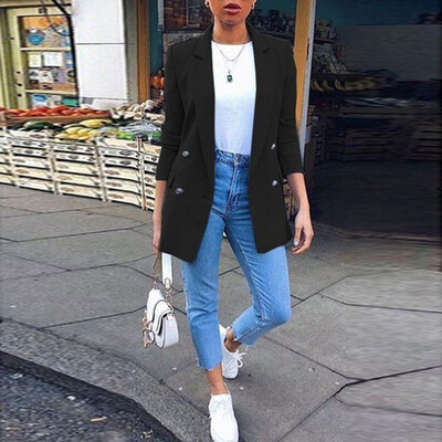 2023 Toamna/Iarna Nouă Costumul de damă cu buton solid pentru femei la modă Buzunar Polo Guler Cardigan Costum temperament Palton Office Lady