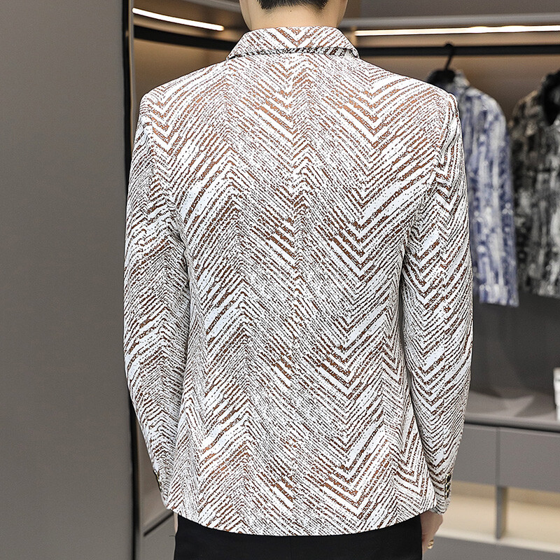 Costum cu mâneci lungi de primăvară 2024, pentru bărbați, versiunea coreeană, slim-fit, modă, afaceri, frumos, pentru tineret, ocazional, haină la tendință.