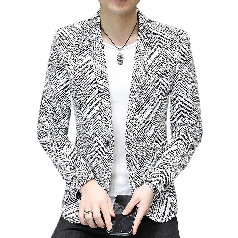 Costum cu mâneci lungi de primăvară 2024, pentru bărbați, versiunea coreeană, slim-fit, modă, afaceri, frumos, pentru tineret, ocazional, haină la tendință.