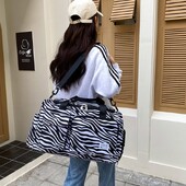 Ceļojumu soma Sieviešu rokassomiņa Leopards Zebra maskēšanās Ūdensizturīgs Liels Velmes stieņa Iekāpšana Fitness Sausa Slapja Atdalīšanas Bagāžas Soma