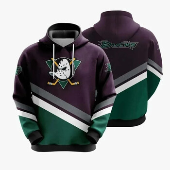 Άνοιξη και Φθινόπωρο 2024 Νέα 3D εκτύπωση Hockey Super Ducks Hoodie για άνδρες και γυναίκες Street Leisure Sw