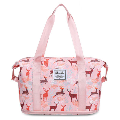 Genți de călătorie la modă noi pentru femei Bagaje impermeabile de mare capacitate, uscate și umede, geantă de călătorie de weekend pliabilă Oxford