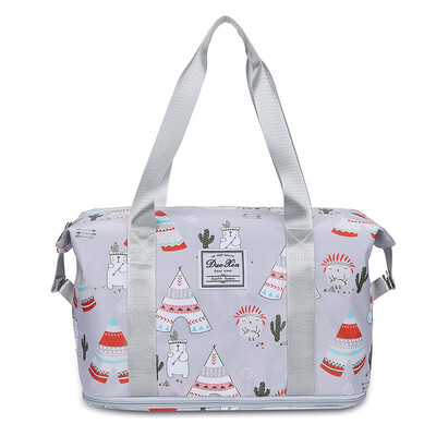 Genți de călătorie la modă noi pentru femei Bagaje impermeabile de mare capacitate, uscate și umede, geantă de călătorie de weekend pliabilă Oxford