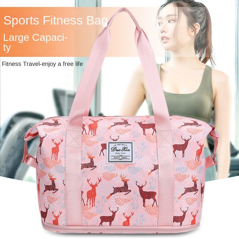 Genți de călătorie la modă noi pentru femei Bagaje impermeabile de mare capacitate, uscate și umede, geantă de călătorie de weekend pliabilă Oxford