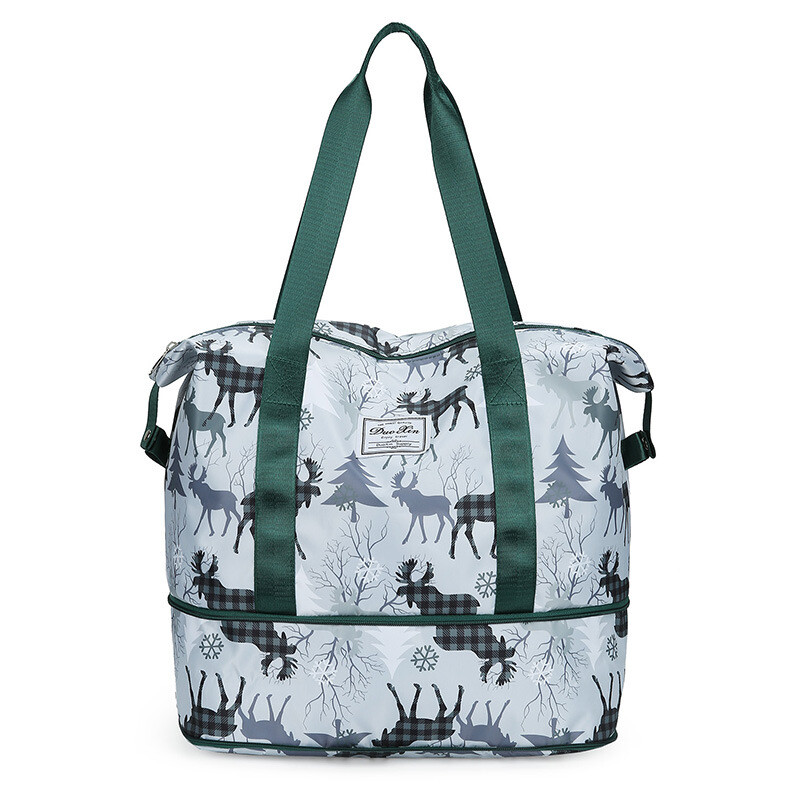 Genți de călătorie la modă noi pentru femei Bagaje impermeabile de mare capacitate, uscate și umede, geantă de călătorie de weekend pliabilă Oxford