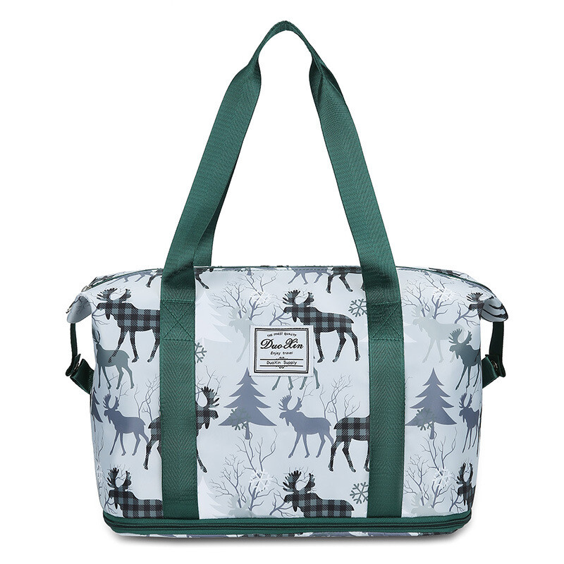 Genți de călătorie la modă noi pentru femei Bagaje impermeabile de mare capacitate, uscate și umede, geantă de călătorie de weekend pliabilă Oxford