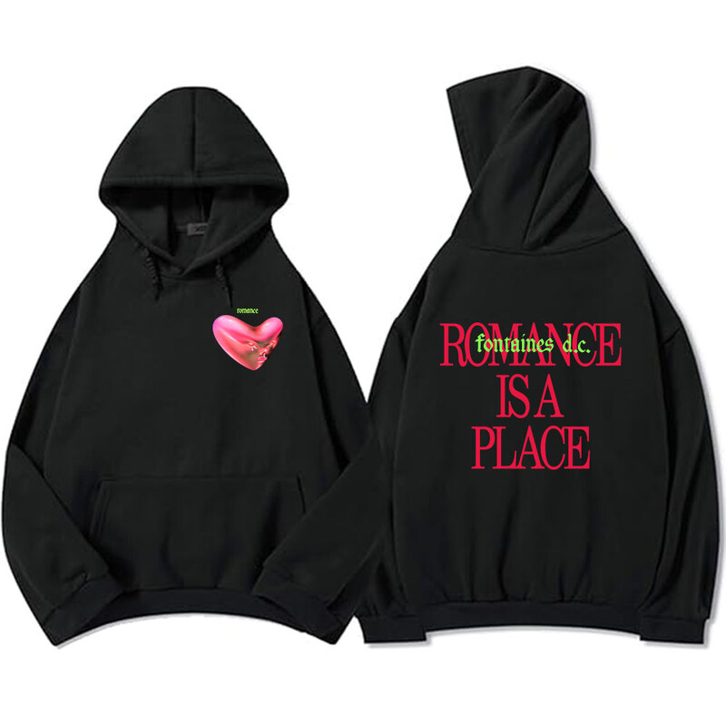 Hanorace Romance Is A Place Rock Band Fontaines DC Hanorace Hip Hop Pulovere cu glugă de iarnă Streetwear Hip Hop Graphic Hoodie