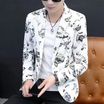 Zila jaka vīriešiem Vīriešu uzvalki un bleizeri mēteļi melni klasiski ikdienas apģērbi augstas kvalitātes pavasara apģērbi vasarā