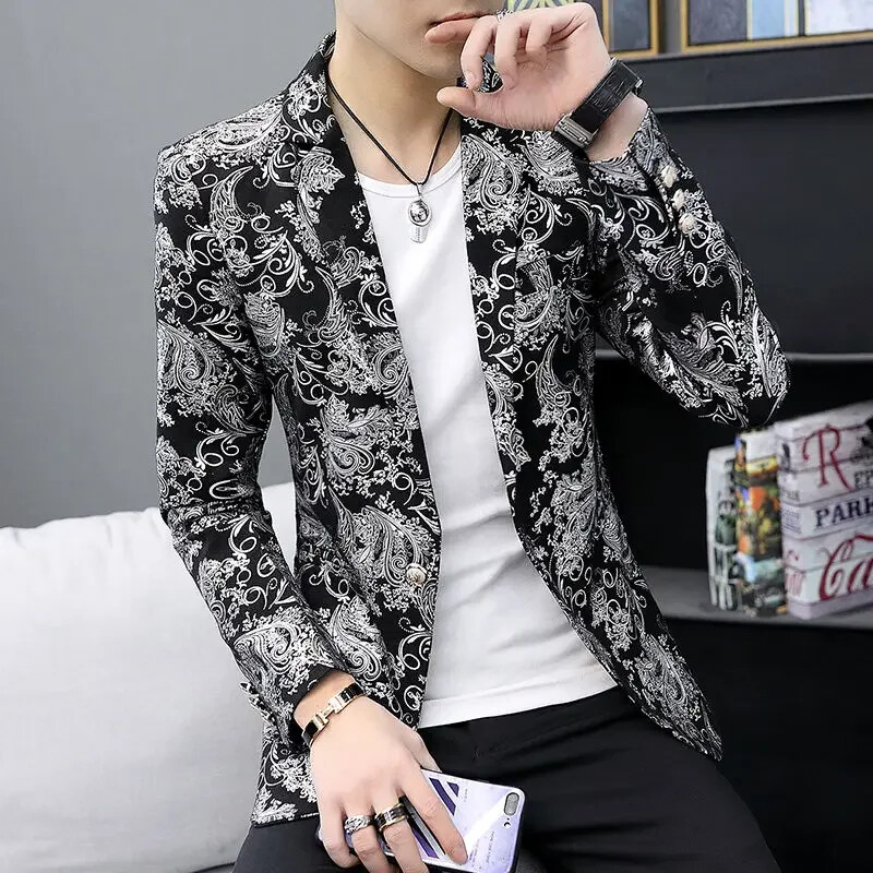 Zila jaka vīriešiem Vīriešu uzvalki un bleizeri mēteļi melni klasiski ikdienas apģērbi augstas kvalitātes pavasara apģērbi vasarā