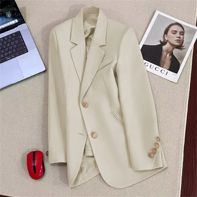 Žensko odijelo Kaput Elegantna sportska ležerna jakna Korejska jakna proljeće jesen Jakna s jednorednim kopčanjem Sakoi dugih rukava Ženska odjeća