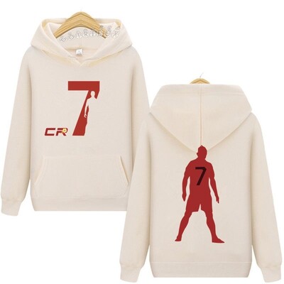 CR7 Hoodies Muški Ženski Sweatshirts Nogometna zvijezda Grafički ispisani slovima Novi dizajn Luksuzni ulični puloveri Košulja s kapuljačom