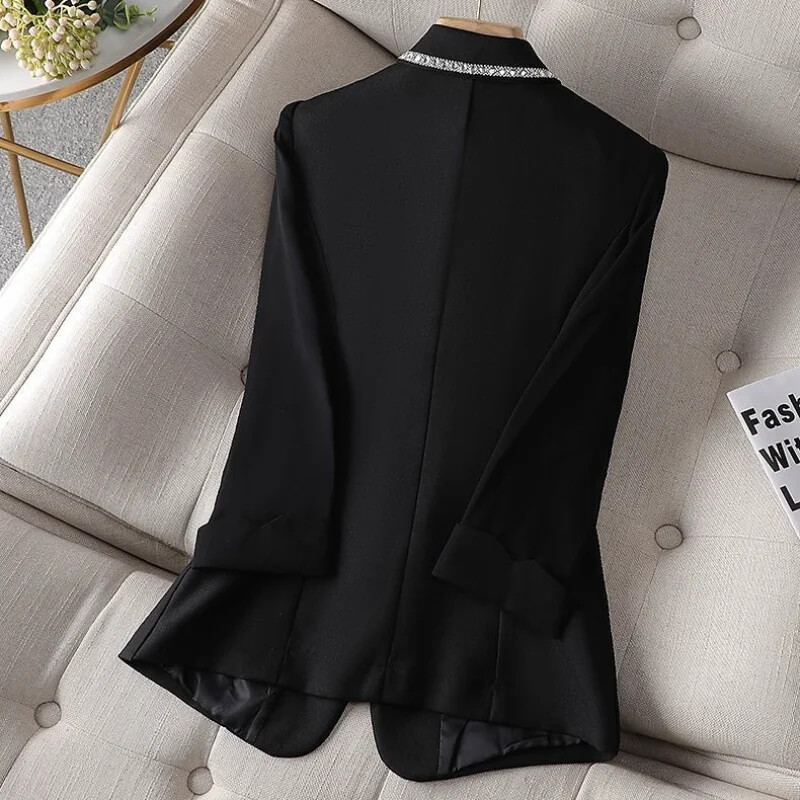 Over Glitter Diamond Paltoane și jachete pentru femei Jachetă neagră lungă cu paiete Rochie Îmbrăcăminte exterioară Îmbrăcăminte albă Blazere pentru femei Nou în