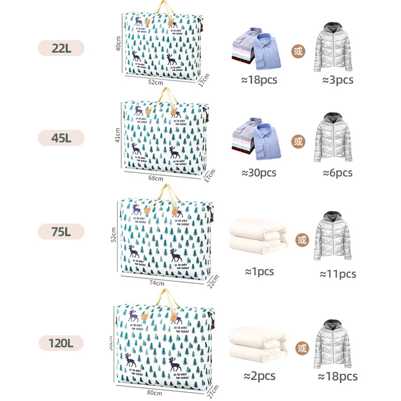 Vreća za pohranu popluna, torba za završnu obradu odjeće, poplun velikog kapaciteta, vodootporan i otporan na vlagu, torba za selidbu, torba za pakiranje