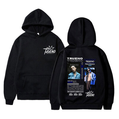 Reper Trueno Mateo Palacios 2024 Hoodie s dvostranim printom Muški Ženski modni hip hop pulover Muški vintage preveliki Hoodie