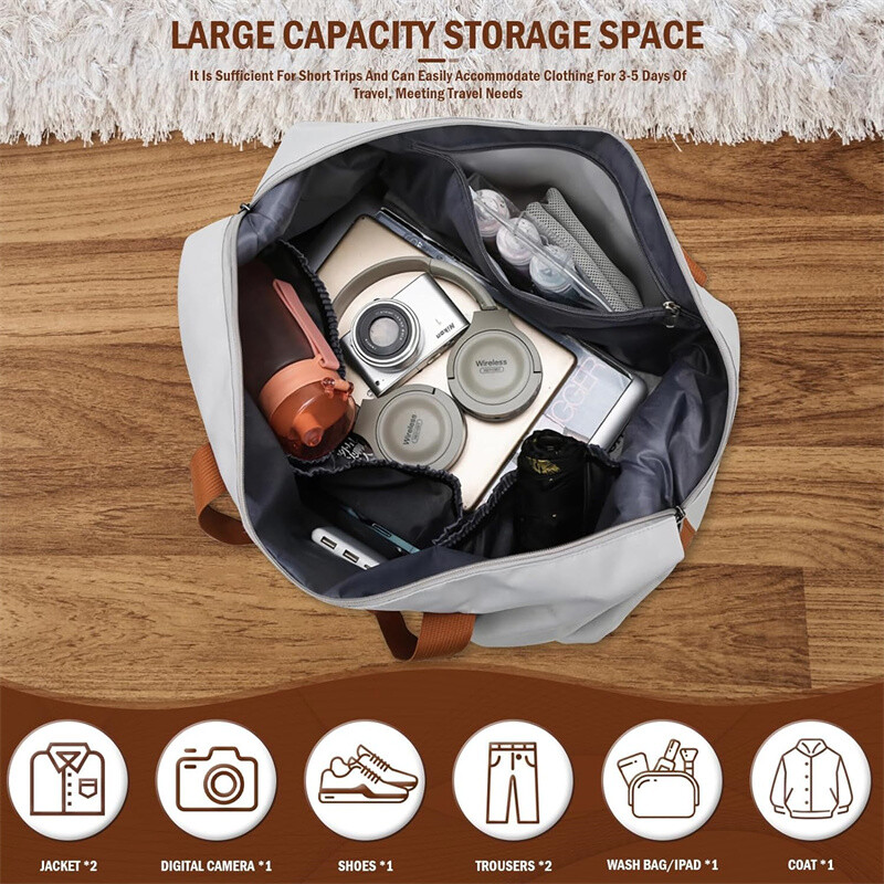 Genți de călătorie la modă pentru femei Geantă de sport pentru bărbați de capacitate mare, geantă impermeabilă de weekend, pentru femei, uscată și umedă