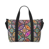 Boho Mandala putna sportska torba Vintage Flower Flower Weekender Overnight Handbag Vodootporne torbe za nošenje za žene Dame