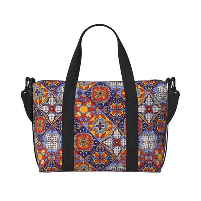 Boho Mandala putna sportska torba Vintage Flower Flower Weekender Overnight Handbag Vodootporne torbe za nošenje za žene Dame