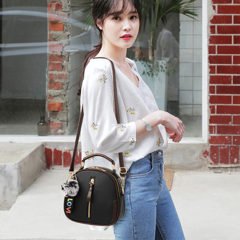 Luksuzna mala ženska torba od PU kože, moderan privjesak s krznenom loptom, dizajnerska torba preko ramena