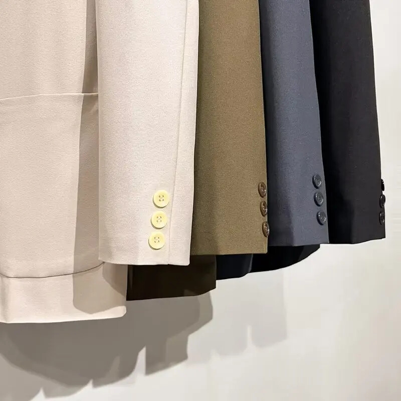 Modni trendi muški ležerni blejzer Laneni široki sako Sivi kaki smeđi Crni kaput Poslovni ured Mladoženja Vjenčanje S-4XL