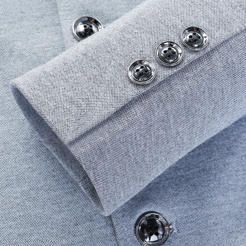 Tīras krāsas žakete, stāva apkakle, vienrindas vīriešu uzvalka jaka, pavasara/rudens jauns, plāns vīriešu mētelis