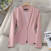 Nou toamnă Blazer pentru femei Blazer cu mânecă lungă, cu un singur buton, pentru birou, pentru doamne, pentru afaceri, pentru serviciul de afaceri, jachetă formală pentru costum scurt, îmbrăcăminte exterioară pentru femei