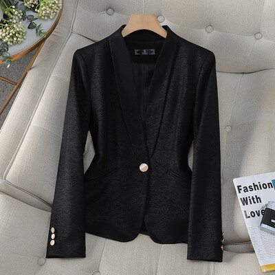 Nou toamnă Blazer pentru femei Blazer cu mânecă lungă, cu un singur buton, pentru birou, pentru doamne, pentru afaceri, pentru serviciul de afaceri, jachetă formală pentru costum scurt, îmbrăcăminte exterioară pentru femei
