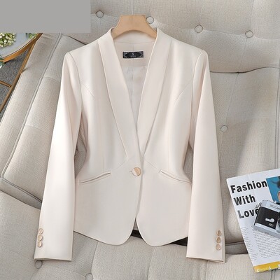Nou toamnă Blazer pentru femei Blazer cu mânecă lungă, cu un singur buton, pentru birou, pentru doamne, pentru afaceri, pentru serviciul de afaceri, jachetă formală pentru costum scurt, îmbrăcăminte exterioară pentru femei