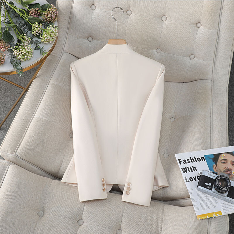 Nou toamnă Blazer pentru femei Blazer cu mânecă lungă, cu un singur buton, pentru birou, pentru doamne, pentru afaceri, pentru serviciul de afaceri, jachetă formală pentru costum scurt, îmbrăcăminte exterioară pentru femei