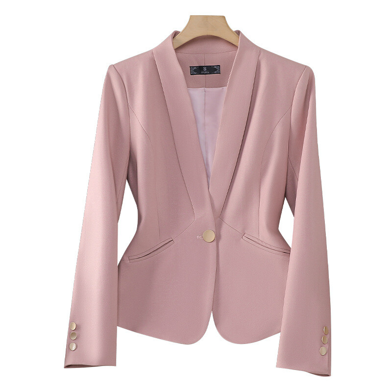 Nou toamnă Blazer pentru femei Blazer cu mânecă lungă, cu un singur buton, pentru birou, pentru doamne, pentru afaceri, pentru serviciul de afaceri, jachetă formală pentru costum scurt, îmbrăcăminte exterioară pentru femei