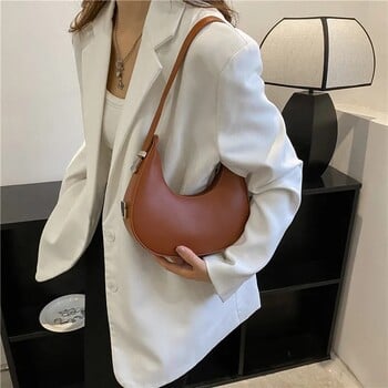 Τσάντες μασχάλης για γυναίκες Πολυτελής Half Moon Hobo Bag Lady Brand τσάντες ώμου PU Δερμάτινη μασχάλη Clutch Τσάντα και τσαντάκι