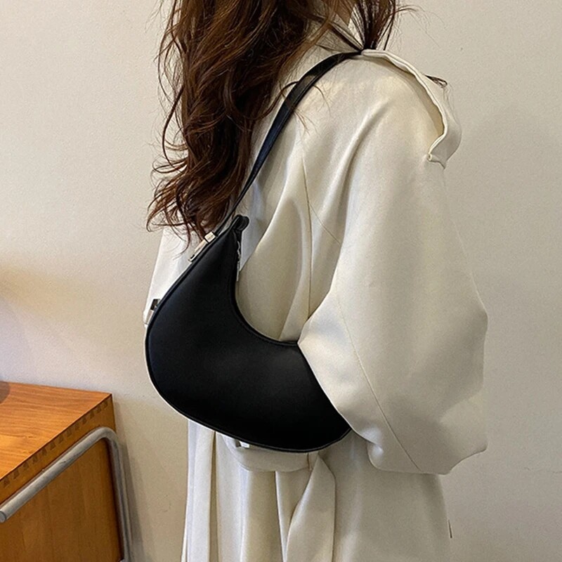 Ženske torbe ispod pazuha Luksuzna polumjesečna torba za skitnice Ženske marke Torbe za rame PU kožna ručna torbica i torbica ispod pazuha