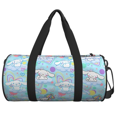 Ceļojumu soma Cinnamoroll Kawaii karikatūra sporta soma Oksfordas sporta somas liela treniņu dizaina rokassomiņa Jauka fitnesa soma vīriešiem