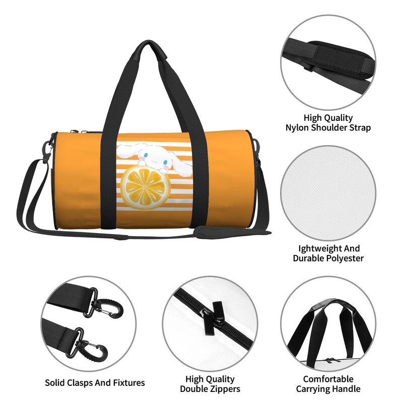 Ceļojumu soma Cinnamoroll Kawaii karikatūra sporta soma Oksfordas sporta somas liela treniņu dizaina rokassomiņa Jauka fitnesa soma vīriešiem