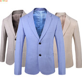 Jachetă de costum albastru cer pentru bărbați, primăvară/toamnă pentru bărbați, haină casual business, pentru bărbați, blazer bej Menteau calça