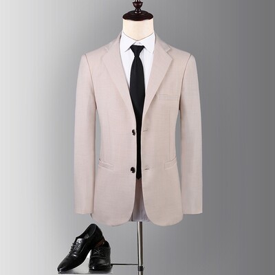 Jachetă de costum albastru cer pentru bărbați, primăvară/toamnă pentru bărbați, haină casual business, pentru bărbați, blazer bej Menteau calça