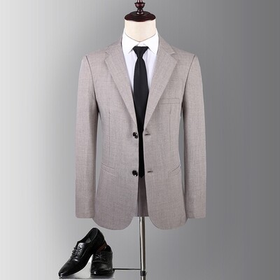 Jachetă de costum albastru cer pentru bărbați, primăvară/toamnă pentru bărbați, haină casual business, pentru bărbați, blazer bej Menteau calça