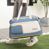 Geantă de călătorie mare dublă expansiune pentru femei Genți tote de culoare contrastantă Genți crossbody pentru fete Genți Oxford impermeabile de weekend în aer liber