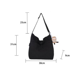 Γυναικεία τσάντα ώμου με κορδόνι μόδας 2024 Casual Nylon Tote Τσάντα μεγάλης χωρητικότητας αδιάβροχη γυναικεία τσάντα κουβά