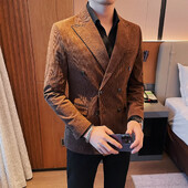 Мъжки кадифени костюми и блейзъри Тънко яке за мъже Slim Fit двуредни изчистени единични модели Класически оригинални мъжки палта