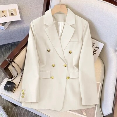 Toamnă Femei Blazer Formal Solid Blazer Femeie Cu mânecă lungă Jachetă cu două piepte Birou Doamnelor Îmbrăcăminte de lucru Blazer Femeii îmbrăcăminte exterioară