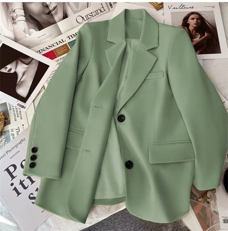 Eleganti biroja sieviešu bleizeri sievietēm 2024. gada modes žakete ar garām piedurknēm ar vienrindu, jauni mēteļi, jakas, sieviešu uzvalks, virsdrēbes