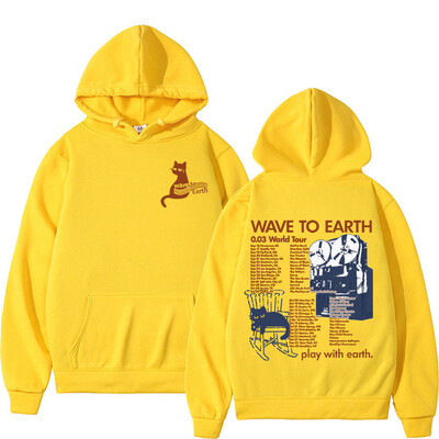 Kpop Band Wave To Earth Cat 0.03 Svjetska turneja Hoodie Muškarci Ženska odjeća Moda Estetski Sweatshirts Ležerna flis Udobna majica s kapuljačom