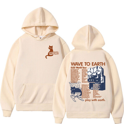 Kpop Band Wave To Earth Cat 0.03 Svjetska turneja Hoodie Muškarci Ženska odjeća Moda Estetski Sweatshirts Ležerna flis Udobna majica s kapuljačom