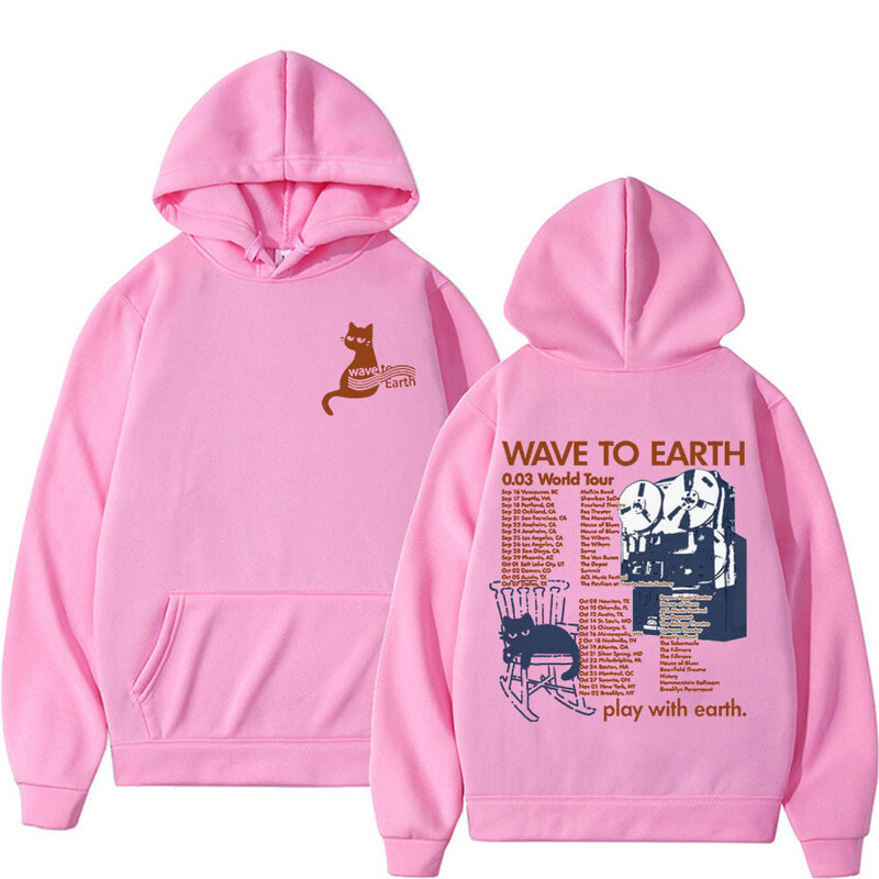 Kpop Band Wave To Earth Cat 0.03 Svjetska turneja Hoodie Muškarci Ženska odjeća Moda Estetski Sweatshirts Ležerna flis Udobna majica s kapuljačom