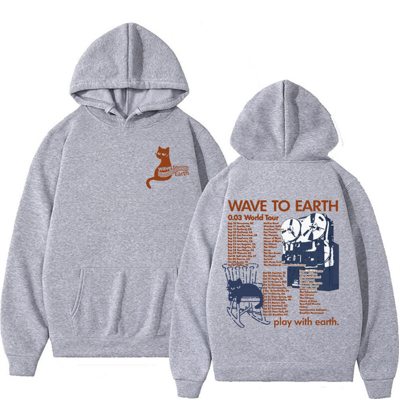 Kpop Band Wave To Earth Cat 0.03 Svjetska turneja Hoodie Muškarci Ženska odjeća Moda Estetski Sweatshirts Ležerna flis Udobna majica s kapuljačom