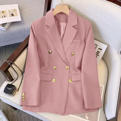 Дамско палто 2023 Пролет Есен Нова корейска мода Slim Fit Темперамент Блейзър Палта Ежедневни свободни дамски блейзъри от висок клас