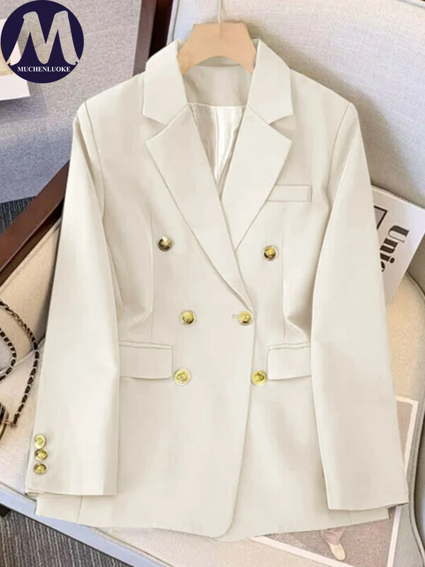 Sieviešu mētelis, 2023. gada pavasara rudens, jauns korejiešu modes Slim Fit temperamenta žakete mēteļi, ikdienas augstas klases brīvi sieviešu bleizeri